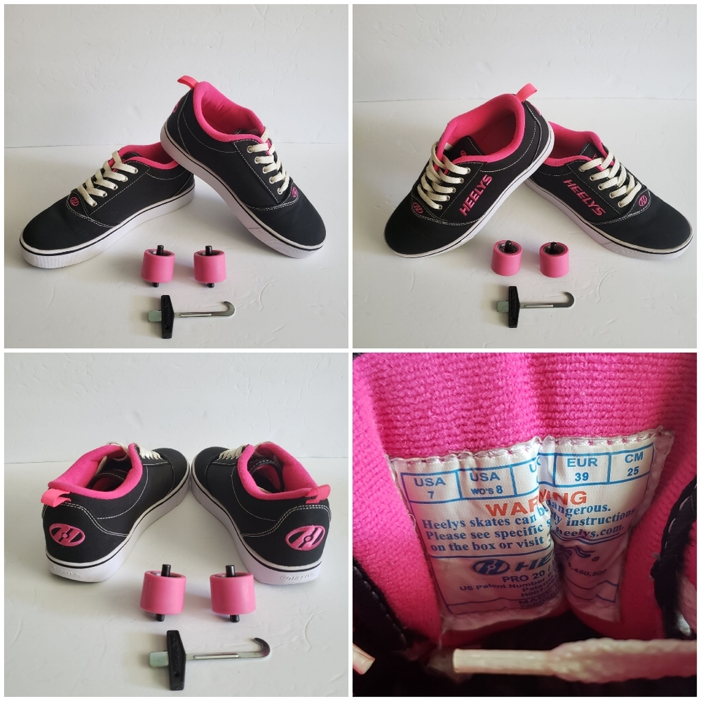 HEELYS Shoes With Wheels,  Black PinkLadies Size 7